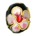 Cloisonne Barrel Beads - Black Color Enamel Flower Arts.