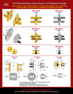 Thin, Square and Small Size Round Magnetic Snap Closures For Purses, Notebooks or Pocket Books