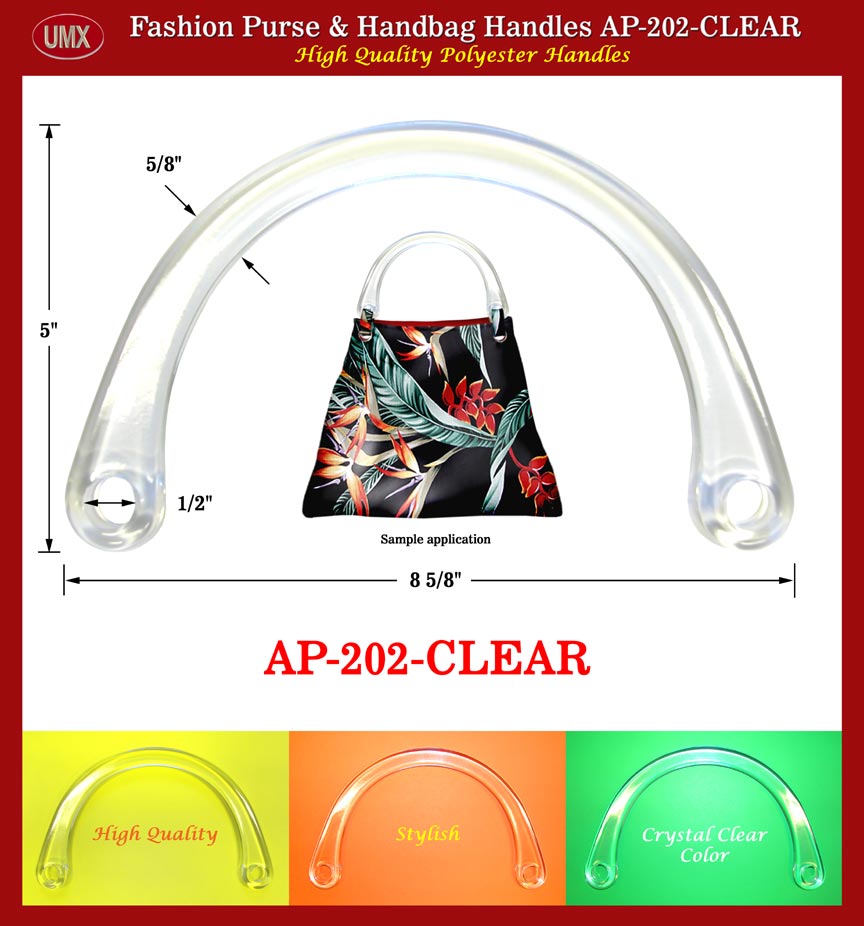 Designer Purse Handbag Handles: AP202-cystal clear color plastic handle