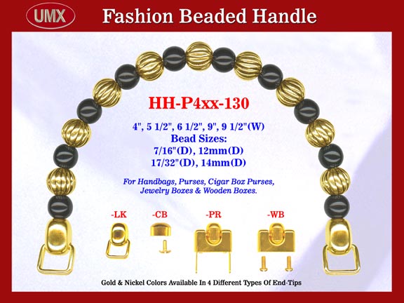 Designer Handbag Handle HH-P4xx-130 For Beaded Designer Handbag