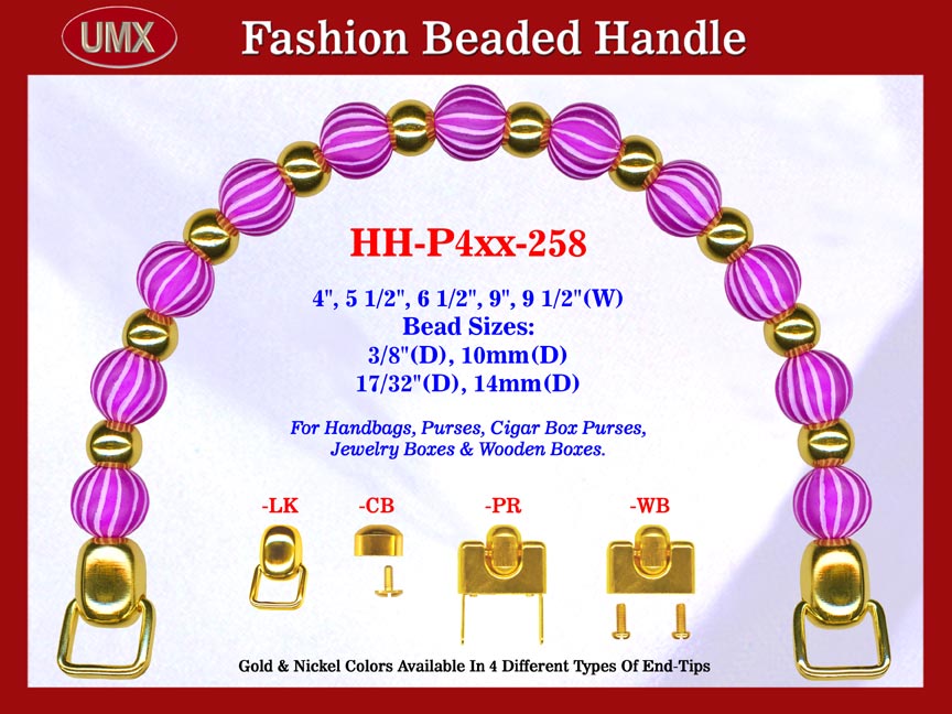 Beaded Handbag Handle: HH-P4xx-258 Purse Hardware For Designer Purses