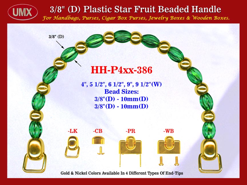 Make Wood Cigar Box Purse Handle: Make Wood Cigar Purse Star Fruit Beads Purse Handle: Make Wood Box Purse Handles - HH-Pxx-386