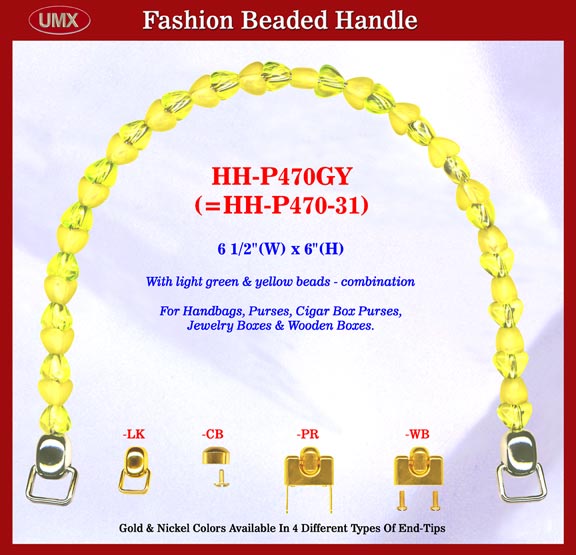 Beaded handbag handle hh-p470gy