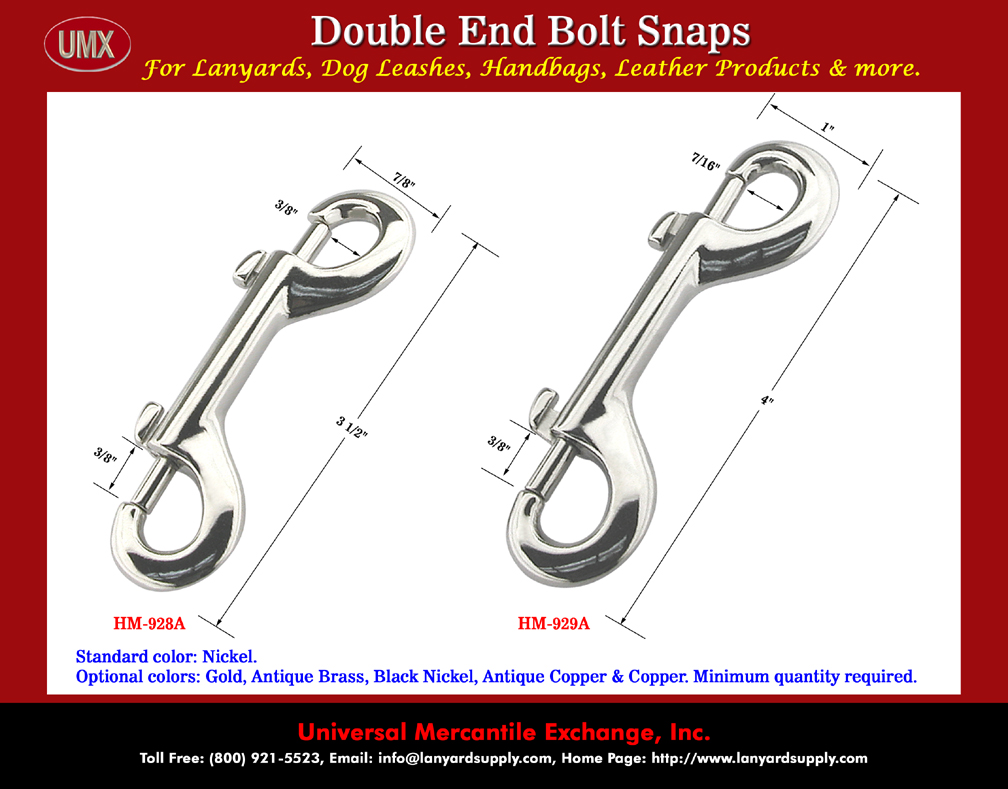 Double Eye Rigid Hooks, Double-End Bolt Snaps