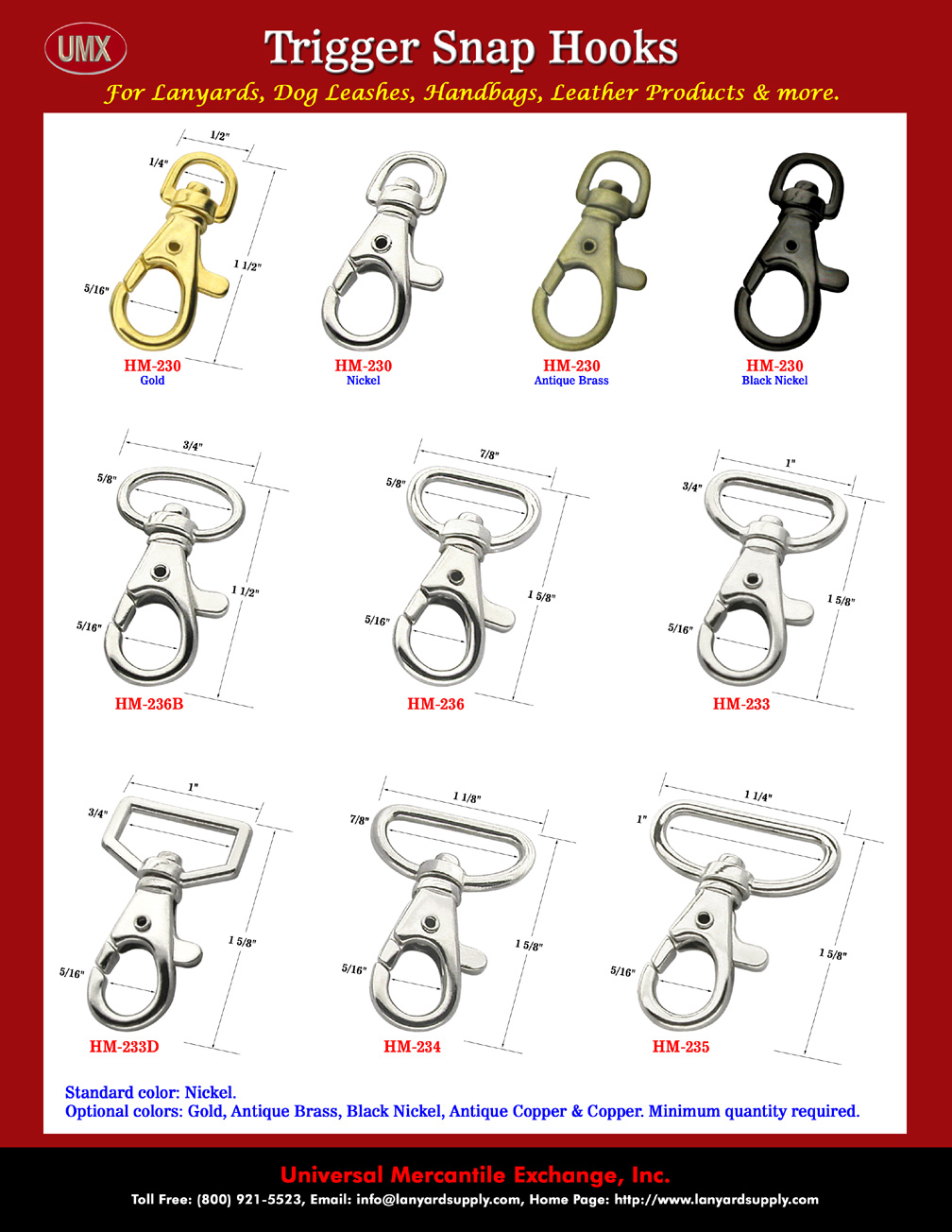 Trigger Snap Hooks - Schematic Drawing