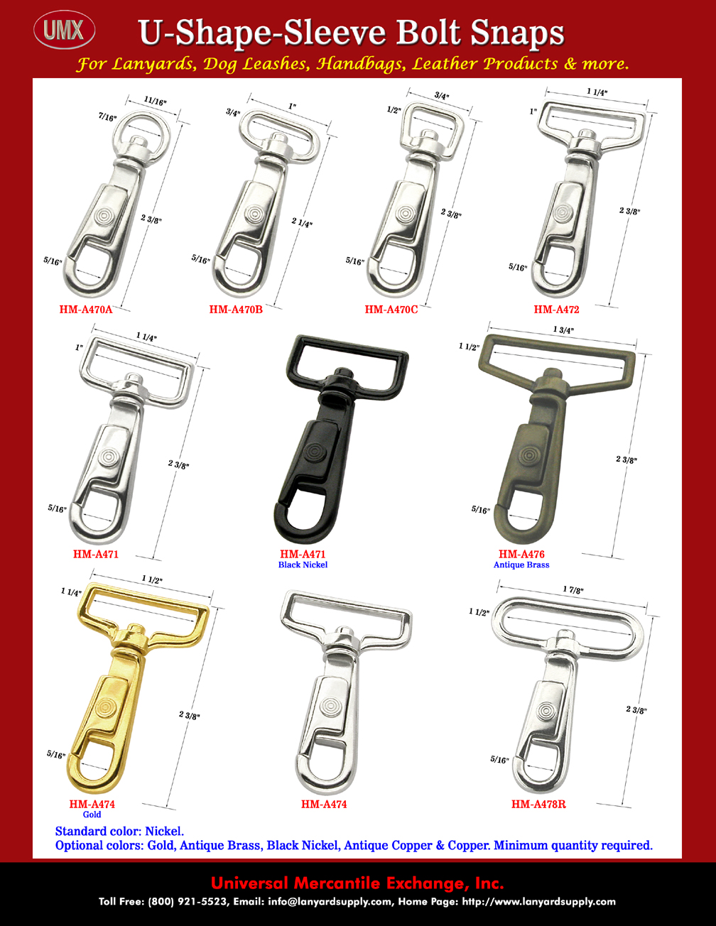 U Shape Sleeve Bolt Snaps - For Easy Finger Access - Schematic Drawing