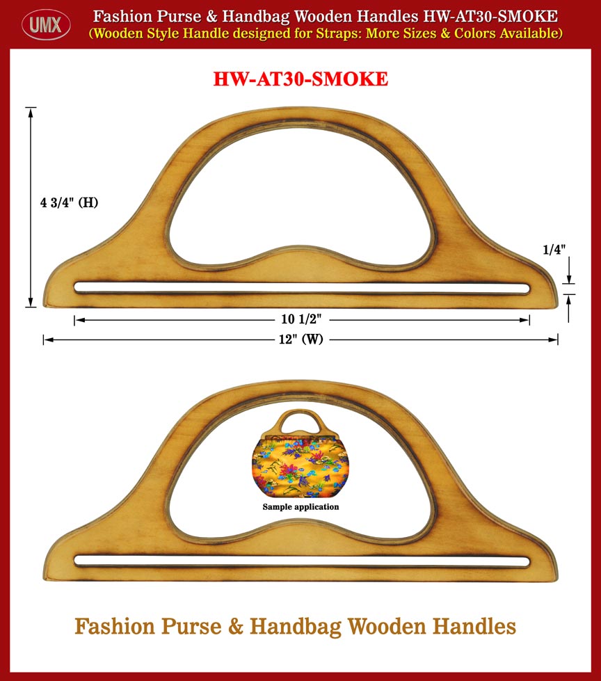 Wood Fashion Purse and Handbag Handle - Hand made Half-Ring Wooden
HW-AT30-SMOKE-COLOR