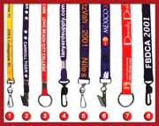 lanyard hardware selections of keyring, bulldog clips, or swivel hooks