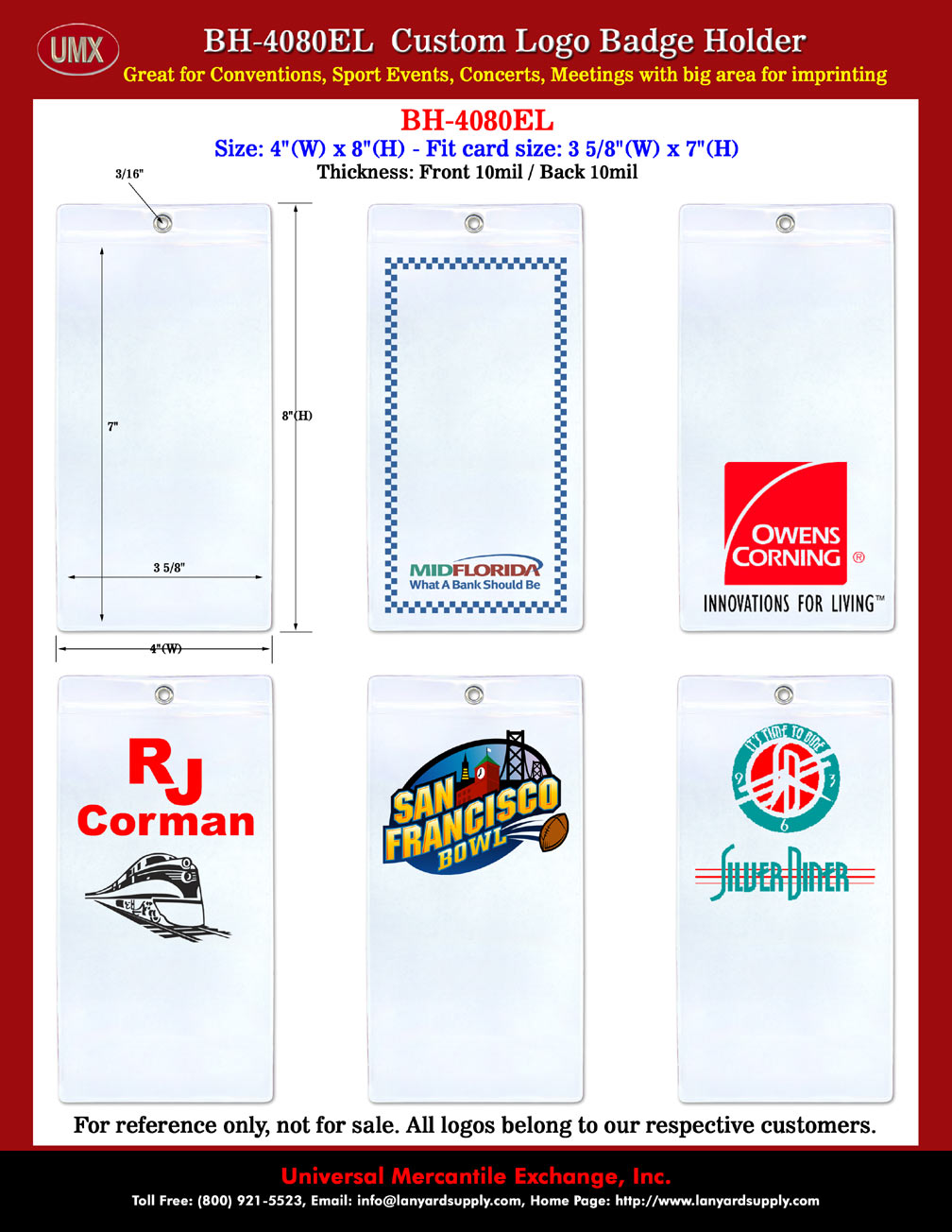 Custom Imprinted Football Ticket Holder For Holding Custom Designed or Custom Printed Football Tickets.