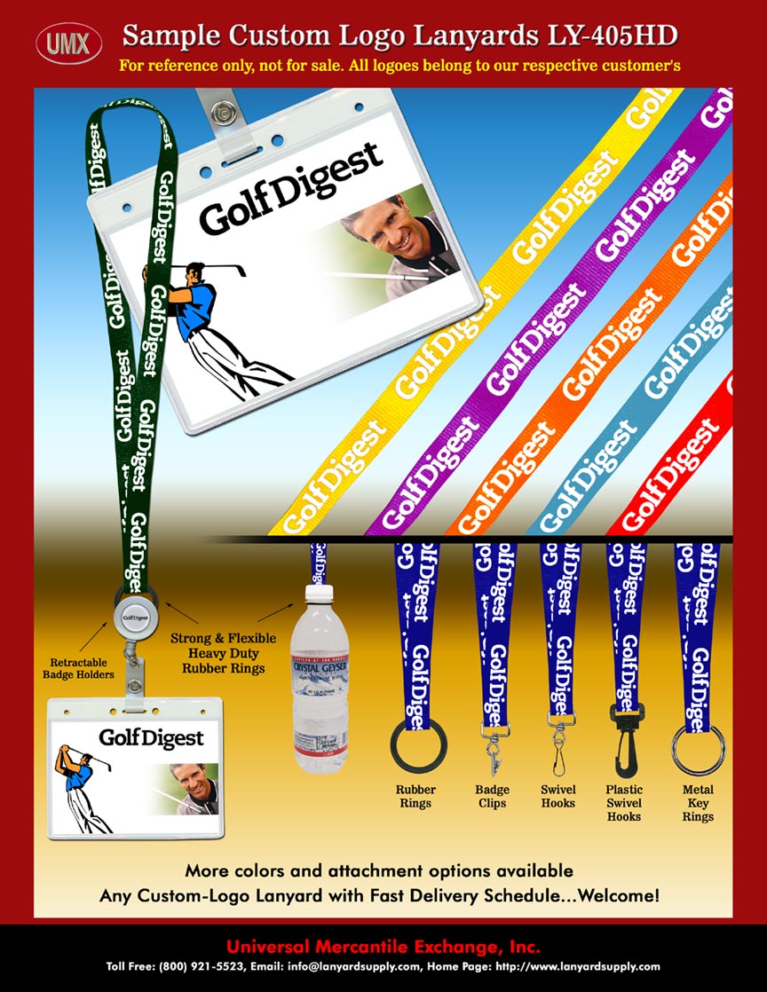 Lanyard: GolfDigest Layard - Sample Custom Logo