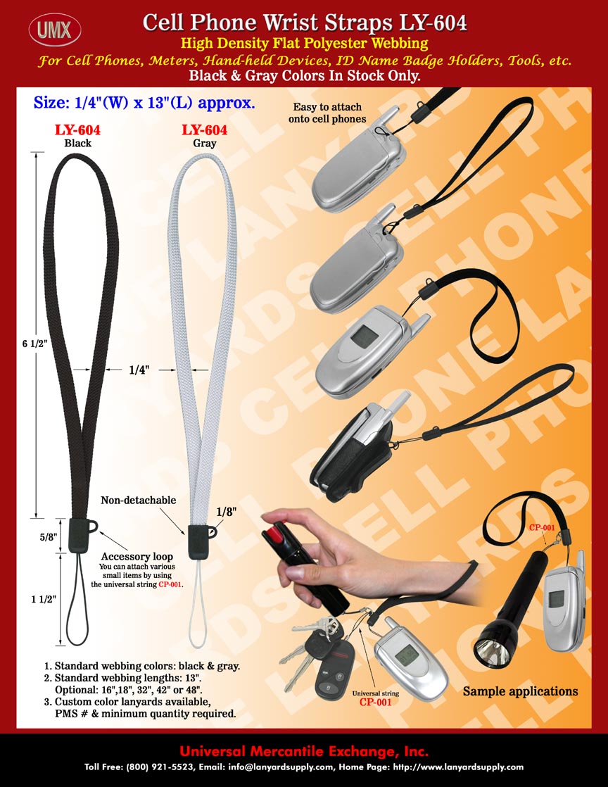 Cell Phone Wrist Straps with Accessory Loops.