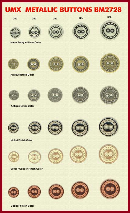 metallic buttons bm2728